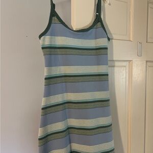 American Eagle Outfitters Blue and Green Striped Mini Dress